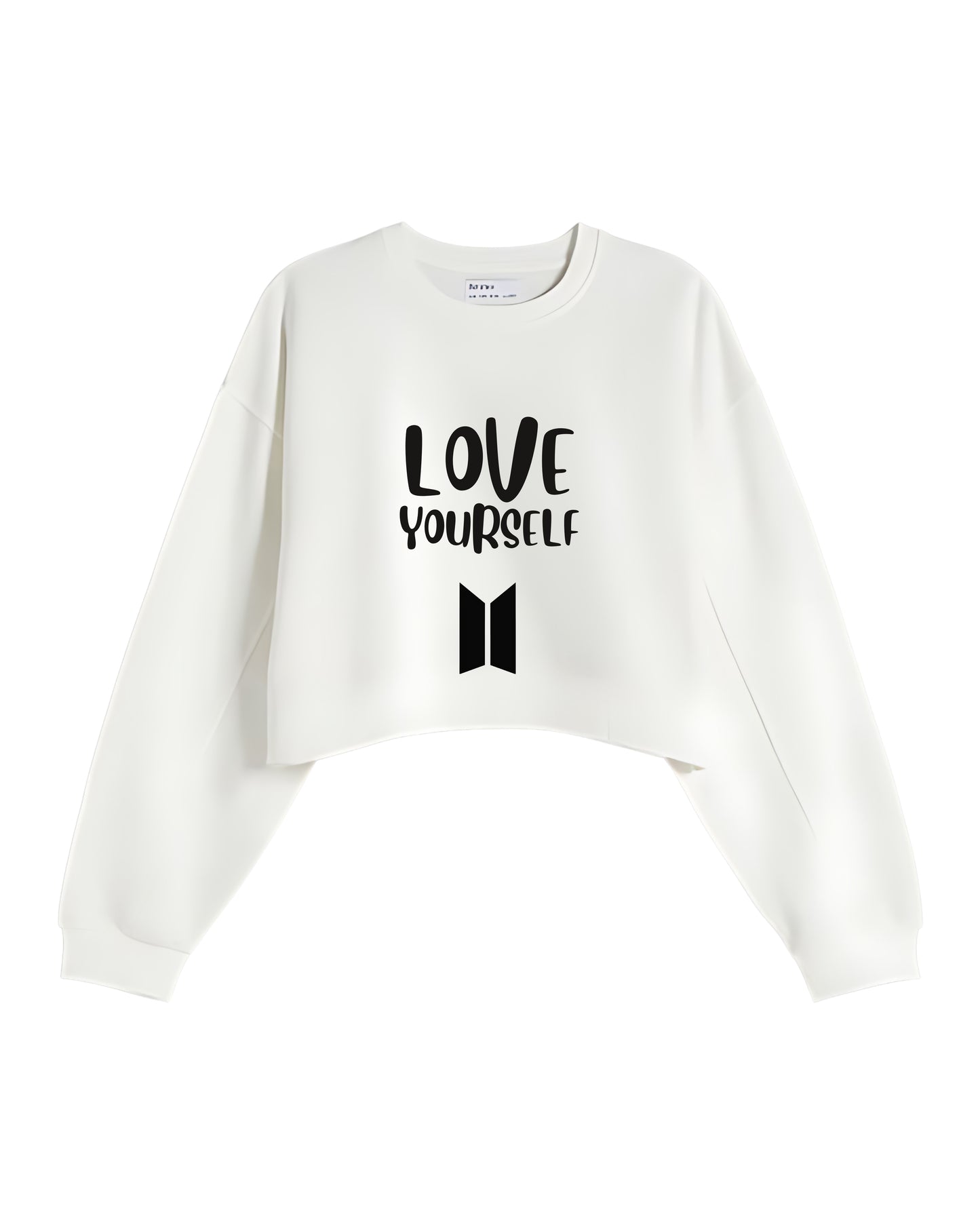 BTS Cropped Sweatshirt (White)
